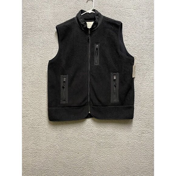 St John’s Bay Windproof Fleece Vest XL Black New - Picture 1 of 9